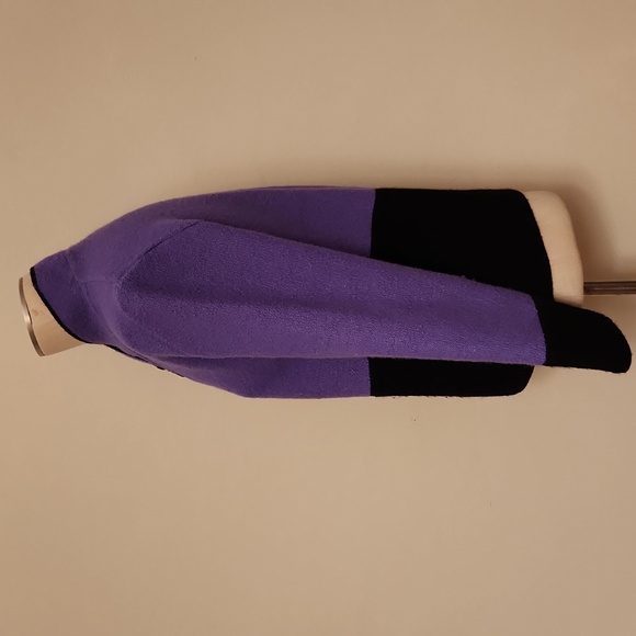 South Wool purple and black bias zippered wool sweater - Picture 2 of 5